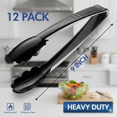 Heavy-Duty Plastic Tongs – 12pcs 9″ for Weddings and Catered Events
