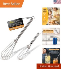 Dishwasher Safe Mini Whisks in 5″ & 7″ Sizes – Rust-Resistant Kitchen Tools