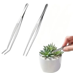 2pcs Stainless Steel Kitchen Tweezers Precision Cooking Tongs