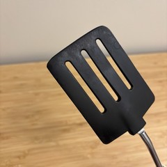 Vintage Ekco-Like Black White Plastic Slotted Spatula Turner Utensil Unbranded