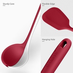 Silicone Kitchen Utensil Set High Heat Resistant 13.6in Long Nonstick Cookware
