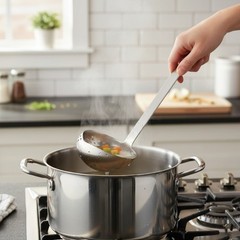 Amco Stainless Steel Straining Ladle – 6.5-ounce Dishwasher Safe