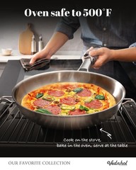 Stainless Steel Frying Pan Set with Lids 8+10+12 Inch,Tri-Ply Stainless Steel…