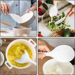 2 Pcs Plastic Rice Paddle,Non Stick Standing Rice Spoon Scooper Spatula,Heat