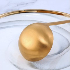 2 Pieces Gold Metal Soup Ladle Colander Set, Long Handle Stainless Steel Kitc…