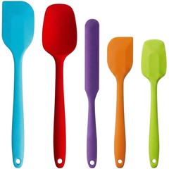 5 Pack Non Stick Silicone Spatula Set Heat Resistant for Baking Cooking Mixing
