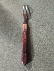 Vintage Ohio China Company Wooden Riveted Serving Meat Fork