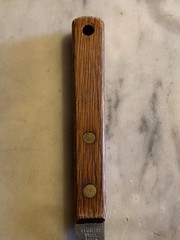 Vintage MCM Stainless Steel Spatula Wood Handle Made in Japan Unbranded 12″