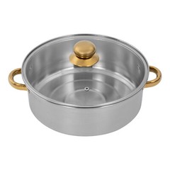 5-Tier 5L Cooking Pot Round Steamer Baskets Stainless Steel Lid Home Cookware