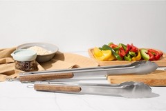 Heavy Duty BBQ Tongs Set 16″ & 12″ Stainless Steel Grill Tongs with Lock