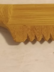 Wooden Bamboo Serrated Chef Knife. Unbranded
