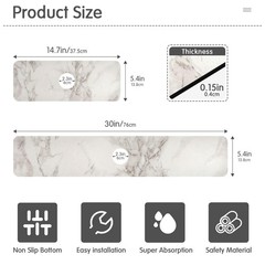 Kitchen Sink Splash Guard 1 PC 30 Inch Sink Faucet Mat Splash Guard for Bathr…