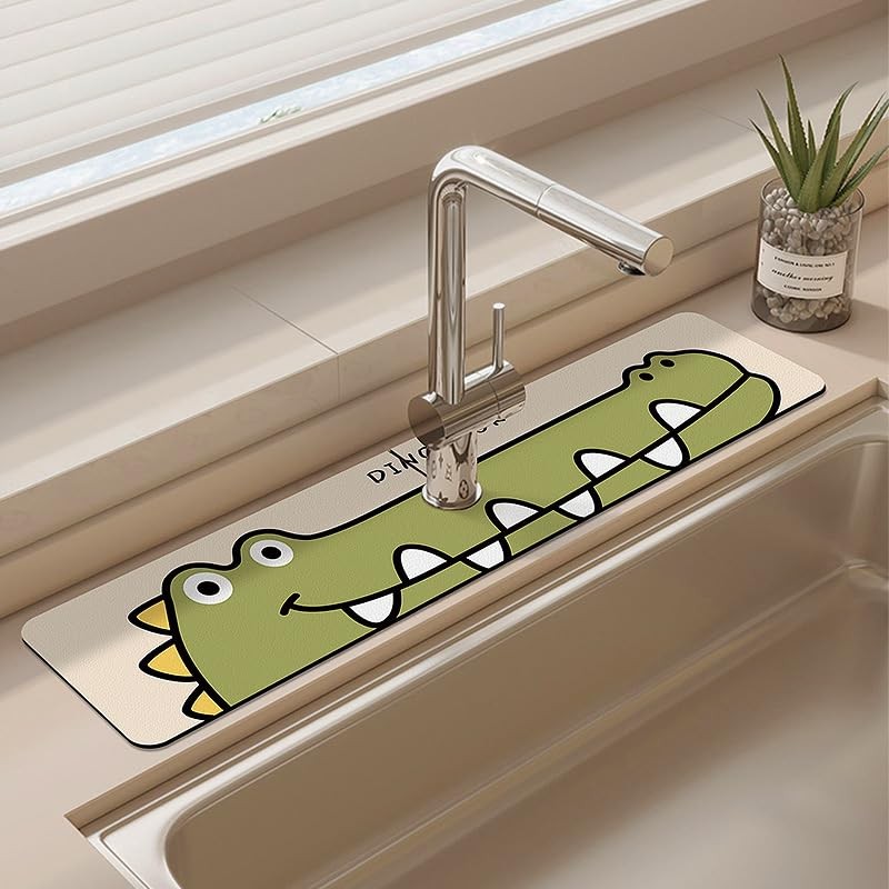 Faucet Mat for Kitchen Sink, 24 inch Long Kitchen Sink Splash Guard Behind Fa…