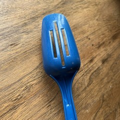 Unbranded Blue Nylon Slotted Cooking Serving Spoon 11 Inch Retro Vintage Kitchen