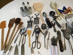 Bundled Lot ~50+ Kitchen Cooking Serving Utensils Tools Gadgets Knives etc.