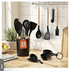 Umite Chef Kitchen Cooking Utensils Set, 33 pcs Non-Stick Silicone Cooking Ki…