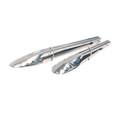 Set 2 Metal Small Large Barbecue Grilling Tongs BBQ Cooking Utensil Kitchen Tool