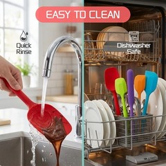 5 Pack Non Stick Silicone Spatula Set Heat Resistant for Baking Cooking Mixing