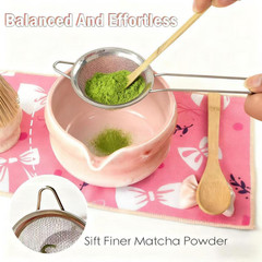 Matcha Whisk & Bowl Set, 8-Piece Ceramic Kit for Traditional Japanese Tea