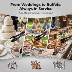 Heavy-Duty Plastic Tongs – 12pcs 9″ for Weddings and Catered Events