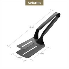 1 PCS 10 Inch Matte Black Kitchen Tong Steak Clamp Double Spatula Clip