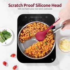Silicone Kitchen Utensil Set High Heat Resistant 13.6in Long Nonstick Cookware