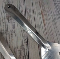 Slotted Servespoon Small Spatula Server Short Metal Turner Unbranded Lot of 2