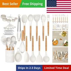 Kitchen Cooking Utensils Set, 33 pcs Non-stick Silicone Cooking Kitchen Utens…