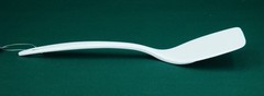 SYMAK ALDECHEF WHITE MELAMINE SOLID SPATULA 11 INCHES SILVER