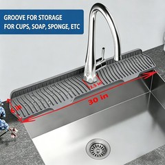 30 Inch Sink Splash Guard Silicone Sink Mat for Kitchen Faucet Bathroom