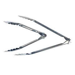 Set 2 Metal Small Large Barbecue Grilling Tongs BBQ Cooking Utensil Kitchen Tool