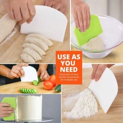 Dough Cutter Dual Sided Flexible Plastic Bowl Scraper for Bread Pizza Pastry