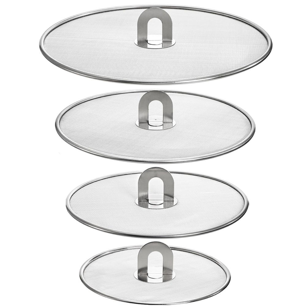 4 Pack Splatter Screen for Frying Pan, 13″, 11.5″, 10″, 8″ Stainless Steel Greas