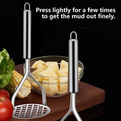 2PCS Stainless Steel Manual Potato Press Kitchen Tool Potato Masher Food Grater