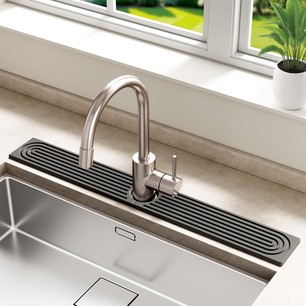Stone Faucet Mat for Kitchen Sink – Quick Dry Diatomite Sink Splash Guard, Pr…