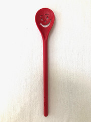 Vtg KOOL AID SPOON~Red Smiley Face Promotional 12″Stirring Mixer Plastic UTENSIL