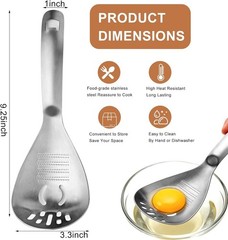 Multifunctional 5-in-1 Cooking Spoon, 18/8 304 Stainless Steel Kitchen Tool f…