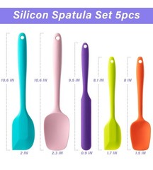 Silicone Spatula Set, 5 Piece Food Grade Rubber Spatulas Spatula, Multicolor