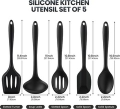 Silicone Kitchen Utensils Set, 5 PCS Heat Resistant Non Stick Cooking Tools, Sil