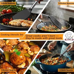 Silicone Cooking Utensils Set for Nonstick Cookware, 4Pcs Heat Resistant Kitc…