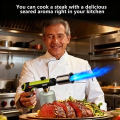SEESE Powerful Propane Torch Gun,Kitchen Cooking Torch With One-Touch Max Fir…