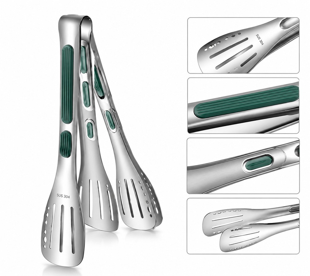 2 Set Food Clip Safe Premium Stainless Steel 304 Non Slip 6.90 Inch.USA Seller