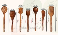 7Pcs Natural Acacia Wooden Kitchen Utensil Set Wooden Cooking Tools for Home