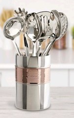 Gourmet Edge 7-Piece Stainless Steel Utensil Set w/ Holder, Dishwasher Safe