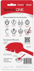 Silicone Spatula ONE Mixer Beater Scraper and Spatula, Cherry Red