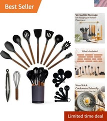 Kitchen Utensils Set – 22-Piece Silicone Cooking Utensils Set, Spatula Set wi…