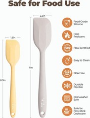 2 Pieces Silicone Spatula Set with Premium Steel Core, Heat Resistant Up to