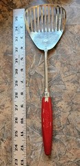 Vtg Ecko Siegler Kitchamajig Spoon Whisk Strainer Utensil Red Wood Handle USA