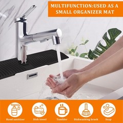 30 Inch Sink Splash Guard Silicone Sink Mat for Kitchen Faucet Bathroom