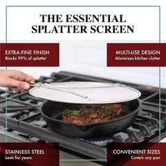 BergKoch 13 Inch Stainless Steel Splatter Screen for Frying Pan